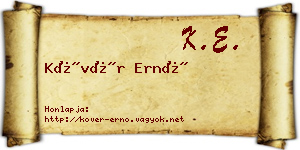 Kövér Ernő névjegykártya